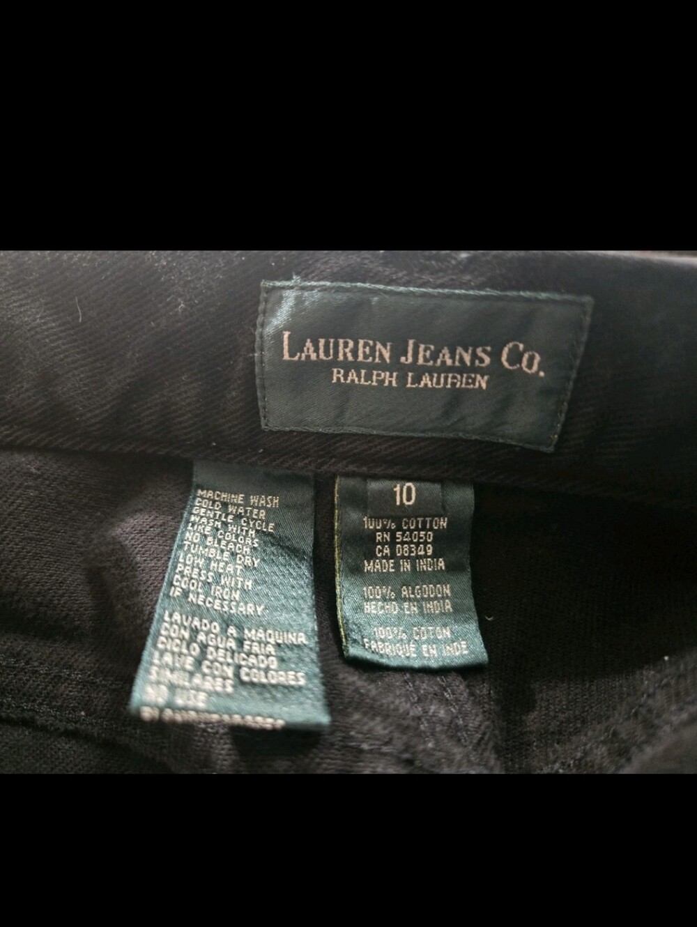 Vintage Lauren Jeans Co. Ralph Lauren Women's Black Denim Mom Jeans Size 10 - Picture 3 of 3